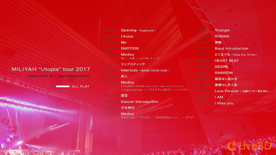 加藤ミリヤ Utopia tour 2017 (2018) BD蓝光原盘 36.3G_Blu-ray_BDMV_BDISO_1