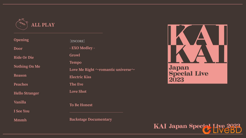 KAI (EXO) KAI Japan Special Live 2023 (2023) BD蓝光原盘 20.3G_Blu-ray_BDMV_BDISO_1